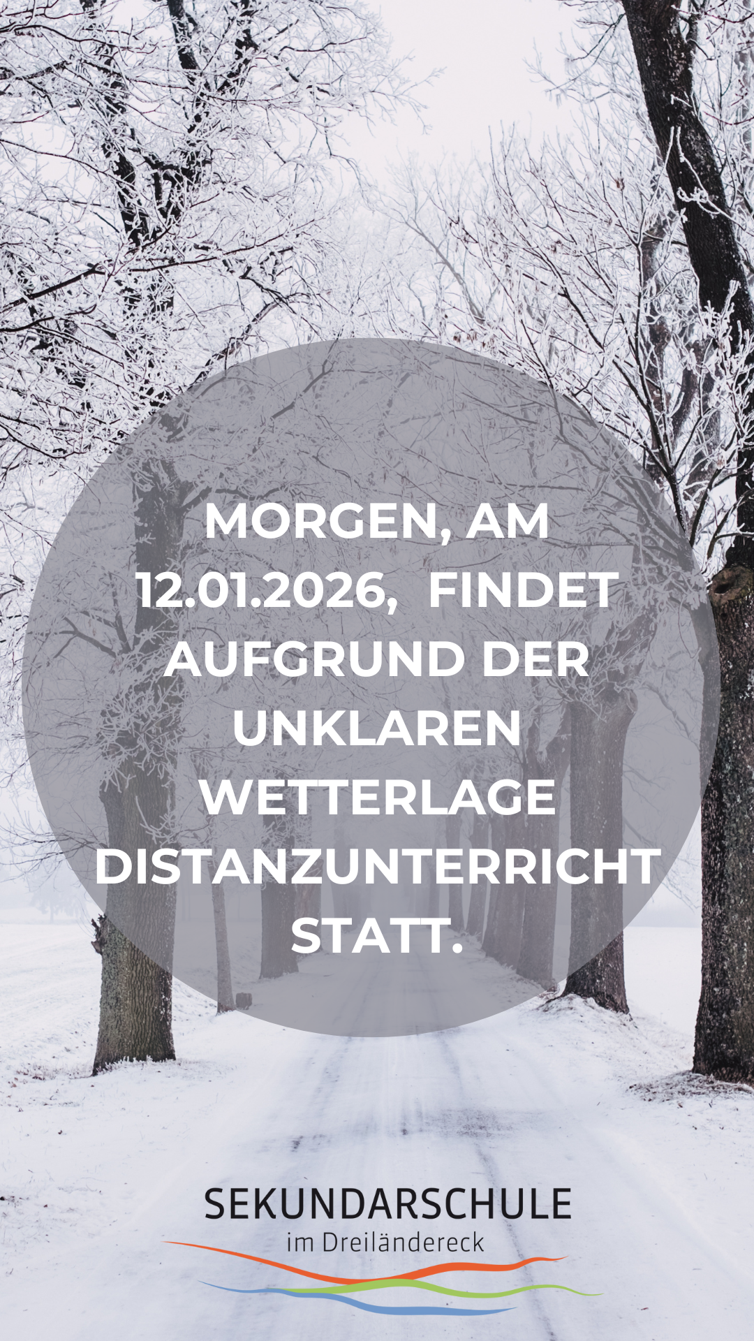 Distanzunterricht am 12.01.26